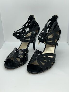 Sexy Black High Heel Sandals By Christian Siriano. Size 12 With A 4 Inch Heel.